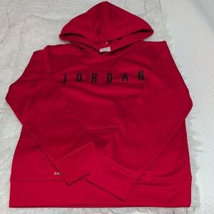 Jordan Red Hoodie with Black Lettering